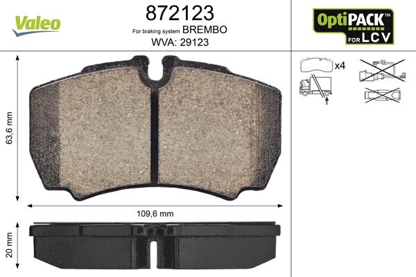 Valeo 872123 - Set placute frana,frana disc aaoparts.ro