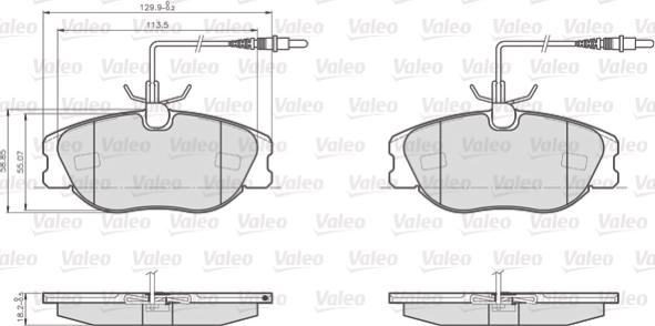 Valeo 872801 - Set placute frana,frana disc aaoparts.ro