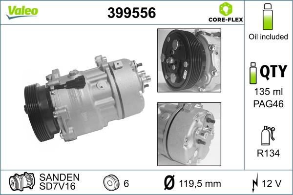 Valeo 399556 - Compresor, climatizare aaoparts.ro