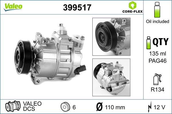 Valeo 399517 - Compresor, climatizare aaoparts.ro