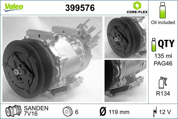 Valeo 399576 - Compresor, climatizare aaoparts.ro