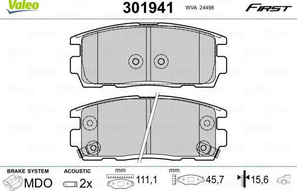 Valeo 301941 - Set placute frana,frana disc aaoparts.ro