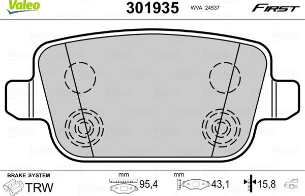 Valeo 301935 - Set placute frana,frana disc aaoparts.ro