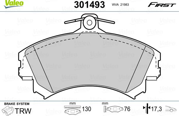Valeo 301493 - Set placute frana,frana disc aaoparts.ro