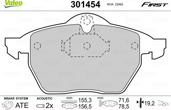 VALEO 301454 - Set placute frana,frana disc aaoparts.ro