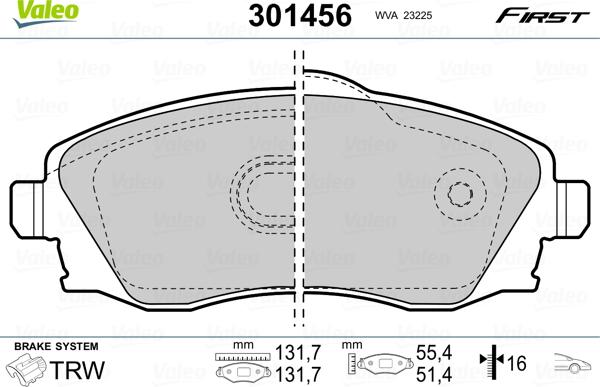 Valeo 301456 - Set placute frana,frana disc aaoparts.ro