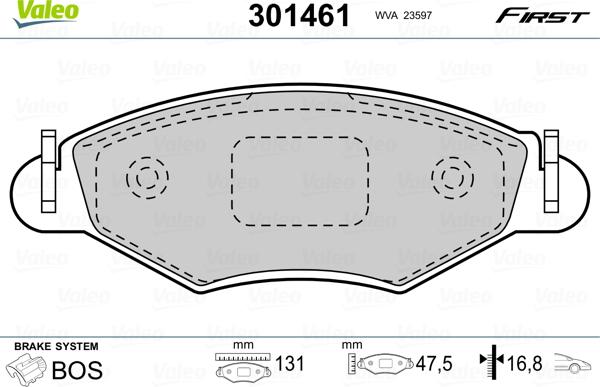 Valeo 301461 - Set placute frana,frana disc aaoparts.ro