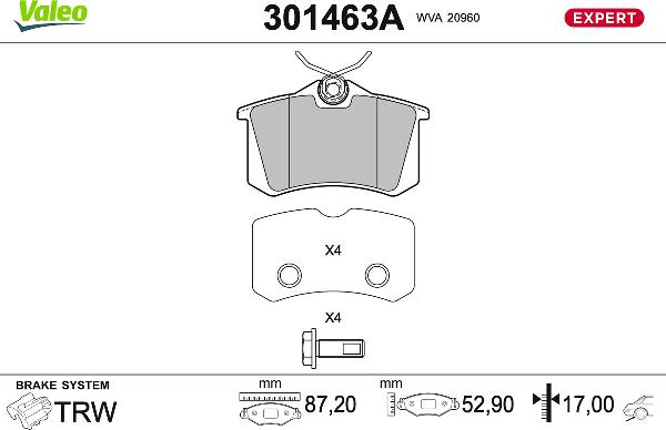 VALEO 301463A - Set placute frana,frana disc aaoparts.ro