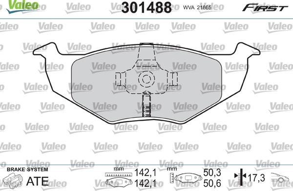 Valeo 301488 - Set placute frana,frana disc aaoparts.ro