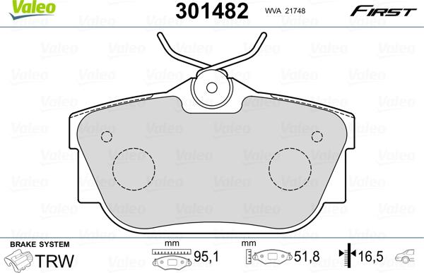 Valeo 301482 - Set placute frana,frana disc aaoparts.ro