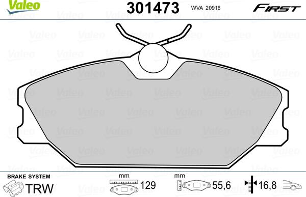 Valeo 301473 - Set placute frana,frana disc aaoparts.ro