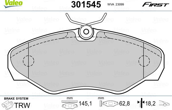 Valeo 301545 - Set placute frana,frana disc aaoparts.ro