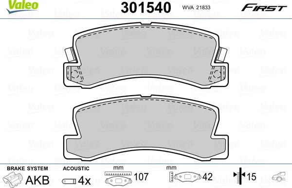 Valeo 301540 - Set placute frana,frana disc aaoparts.ro