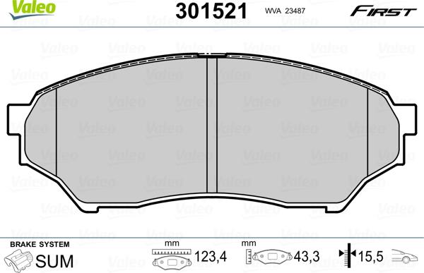 Valeo 301521 - Set placute frana,frana disc aaoparts.ro