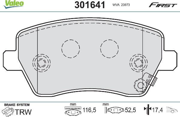 VALEO 301641 - Set placute frana,frana disc aaoparts.ro