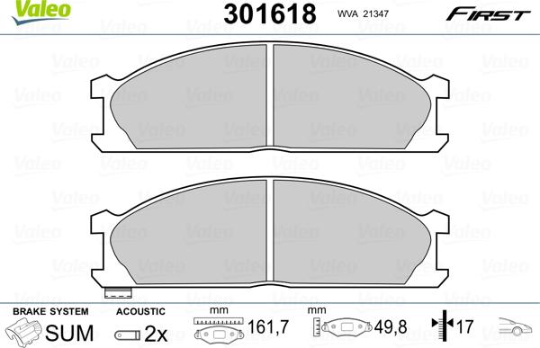 VALEO 301618 - Set placute frana,frana disc aaoparts.ro