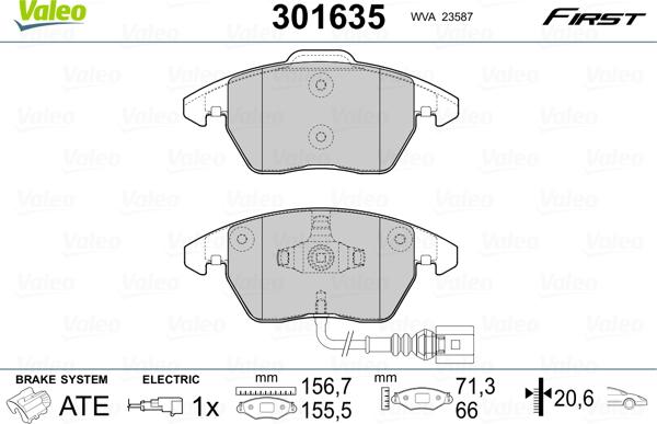 Valeo 301635 - Set placute frana,frana disc aaoparts.ro