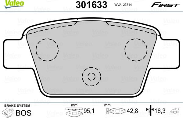 Valeo 301633 - Set placute frana,frana disc aaoparts.ro