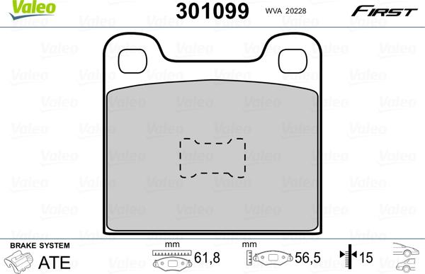 Valeo 301099 - Set placute frana,frana disc aaoparts.ro