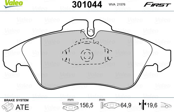 Valeo 301044 - Set placute frana,frana disc aaoparts.ro