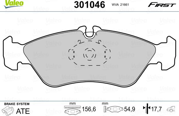 Valeo 301046 - Set placute frana,frana disc aaoparts.ro