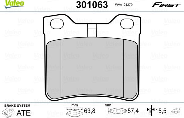 Valeo 301063 - Set placute frana,frana disc aaoparts.ro