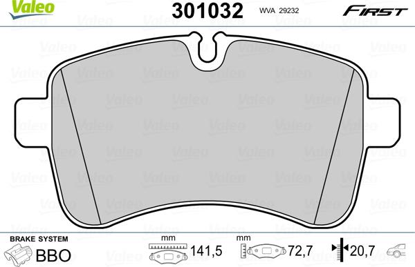Valeo 301032 - Set placute frana,frana disc aaoparts.ro