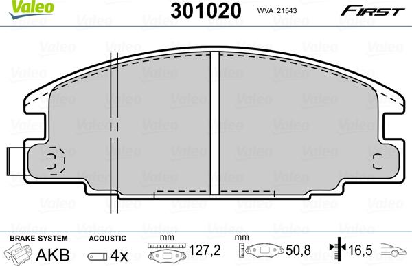 VALEO 301020 - Set placute frana,frana disc aaoparts.ro