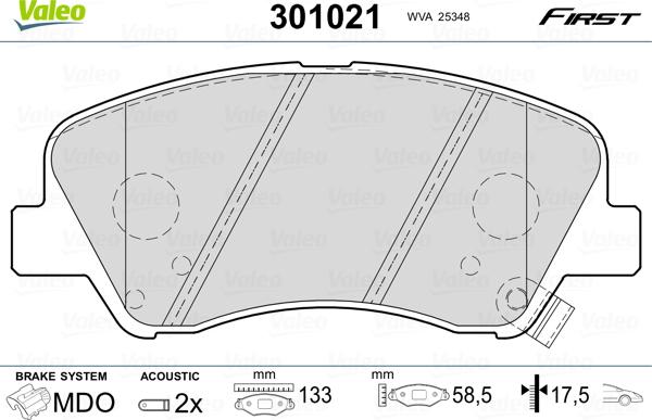 Valeo 301021 - Set placute frana,frana disc aaoparts.ro