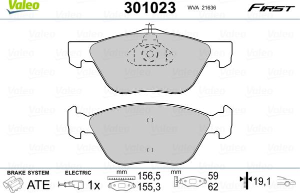 Valeo 301023 - Set placute frana,frana disc aaoparts.ro