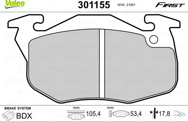 Valeo 301155 - Set placute frana,frana disc aaoparts.ro