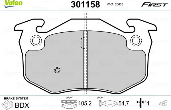 Valeo 301158 - Set placute frana,frana disc aaoparts.ro