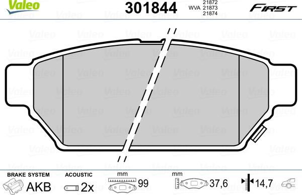 Valeo 301844 - Set placute frana,frana disc aaoparts.ro