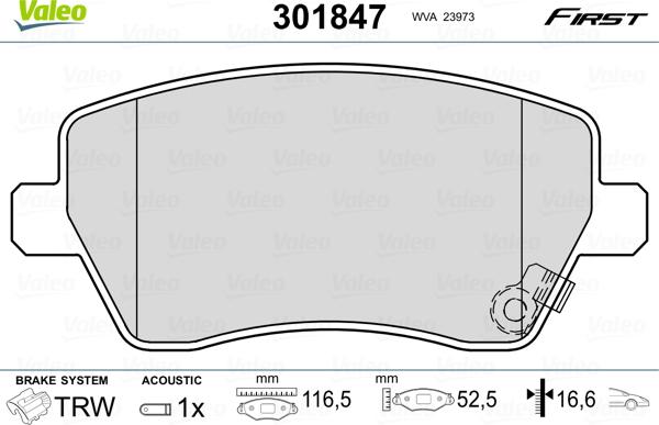 Valeo 301847 - Set placute frana,frana disc aaoparts.ro