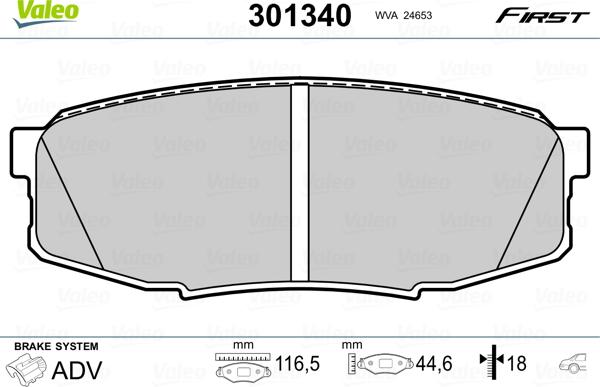 Valeo 301340 - Set placute frana,frana disc aaoparts.ro