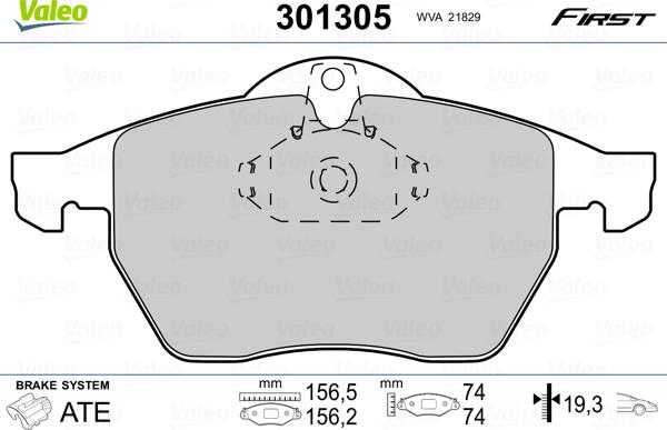 Valeo 301305 - Set placute frana,frana disc aaoparts.ro