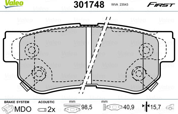 Valeo 301748 - Set placute frana,frana disc aaoparts.ro