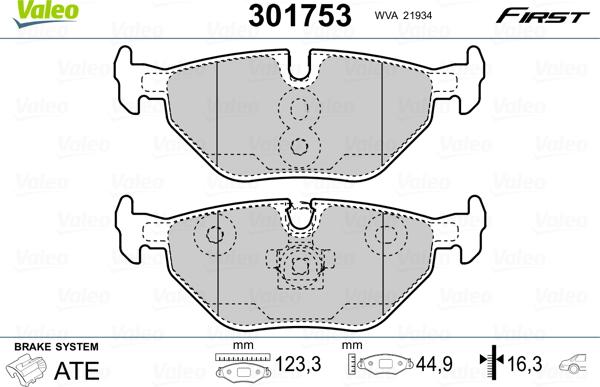 VALEO 301753 - Set placute frana,frana disc aaoparts.ro