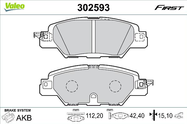 VALEO 302593 - Set placute frana,frana disc aaoparts.ro