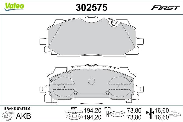 VALEO 302575 - Set placute frana,frana disc aaoparts.ro