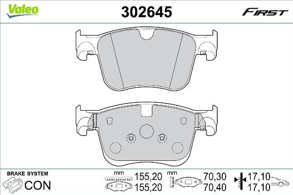VALEO 302645 - Set placute frana,frana disc aaoparts.ro