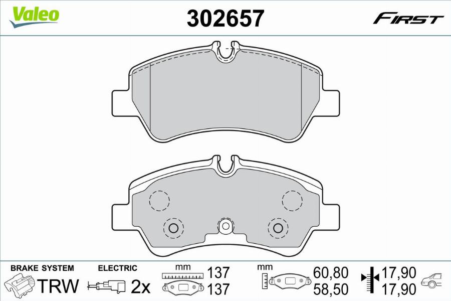 Valeo 302657 - Set placute frana,frana disc aaoparts.ro