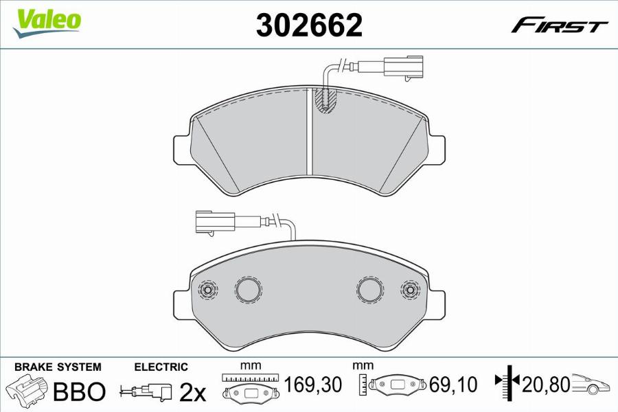 Valeo 302662 - Set placute frana,frana disc aaoparts.ro