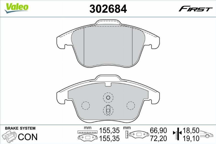 Valeo 302684 - Set placute frana,frana disc aaoparts.ro