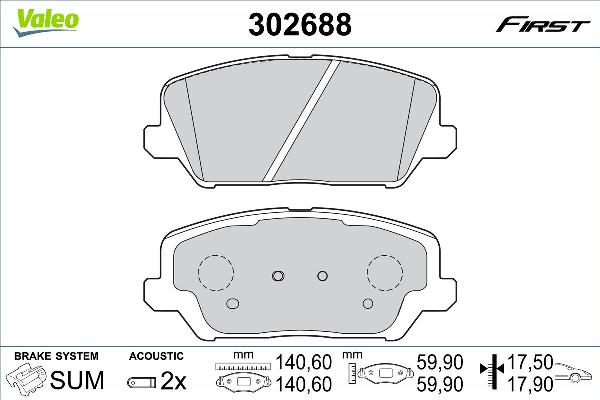 VALEO 302688 - Set placute frana,frana disc aaoparts.ro
