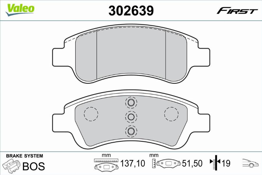 Valeo 302639 - Set placute frana,frana disc aaoparts.ro