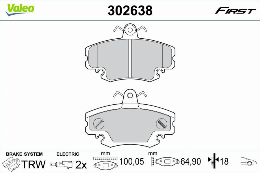 Valeo 302638 - Set placute frana,frana disc aaoparts.ro