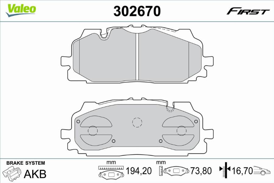 Valeo 302670 - Set placute frana,frana disc aaoparts.ro