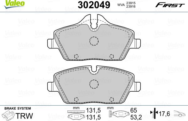 VALEO 302049 - Set placute frana,frana disc aaoparts.ro