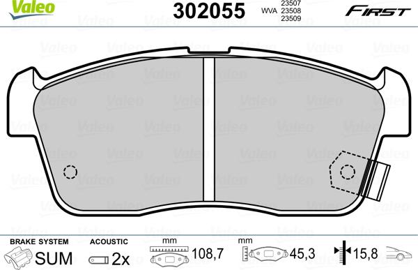 Valeo 302055 - Set placute frana,frana disc aaoparts.ro